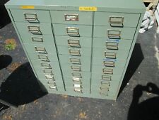 Vintage 30 Drawer Green Industrial Metal Storage Cabinet 37 H 30 W 12 D
