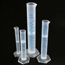 4x Clear Measuring Plastic Graduated Cylinder Cup 10ml 25ml 50ml 100ml