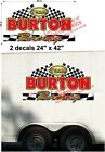 2 Pack Custom Racing Team Your Name Vinyl Decals Color For Trailer 24 X 42