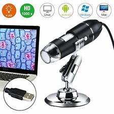 8 Led 1000x 3mp Usb Digital Microscope Endoscope Magnifier Camera With Stand Black
