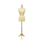 Female Dress Form Pinnable Mannequin Torso Size 10-12 With Tripod Wood Base