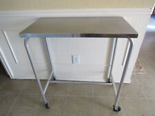 Tall Hospital Medical Instrument Utility Rolling Cart Table Stainless Steel