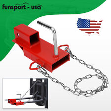Clamp On Forklift Hitch Receiver Pallet Fork Trailer Towing Adapter 2 With Chain