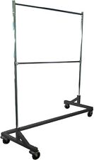 5 Foot Adjustable Height Commercial Double Rail Rolling Z Rack Chrome Amp Black