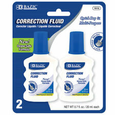 Bazic Correction Fluid White Out Liquid Quick Dry Foam Brush 2pk