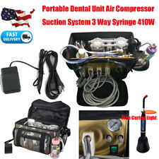 Portable Dental Turbine Unit Air Compressor Suction Syringe Handpiece 410w Bag