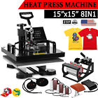 15x15 8 In 1 Combo T-shirt Heat Press Transfer Machine Sublimation Swing Away