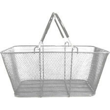 Shopping Basket Wire Mesh Convenience Market Gift Store Silver Lot Of 6 New