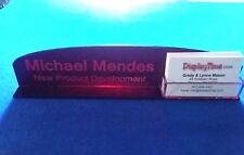 Personalized Acrylic Glass Name Plate Bar Desk Business Card Holder Domed Red
