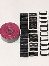 Flat Cable 16 Pins Wires Idc Ribbon 127mm Pitch 12ft Cable Amp 10 Sets Connectors