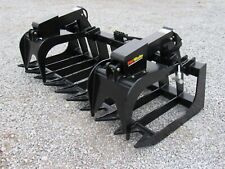 84 Heavy Duty Dual Cylinder Root Rake Grapple Attachment Fits Skid Steer 7