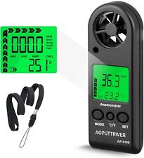 Mini Lcd Wind Speed Gauge Air Velocity Meter Digital Anemometer Ntc Thermometer