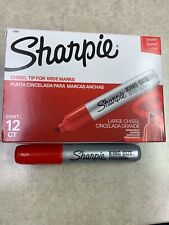 New 1 Box 12 Ea Sharpie Red King Size Large Chisel Permanent Markers