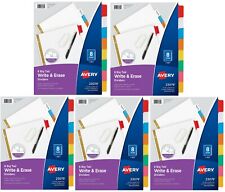 Avery 8 Tab Binder Dividers5 Set Write Amp Erase Multicolor Big Tabs 3 Hole Punch