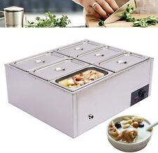 Commercial Food Warmer Bain Marie Steam Table Countertop 6 Pots Soup Station