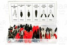 60 Pc Alligator Clip Test Lead Assortment Electrical Batery Clamp Connector Kit
