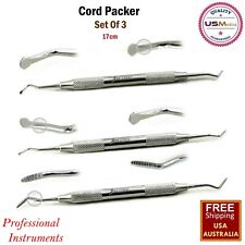 Dental Cord Packer Retraction Tissues Surgery Serrated Tips Gingival Set Of 3