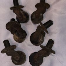 Vintage Small Caster Wheels Wooden Wheels Casters Antique Lot Of 6
