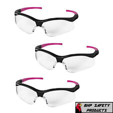 3 Pair Kleenguard Nemesis Small Safety Glasses Pinkblack Frame Clear Af 38478