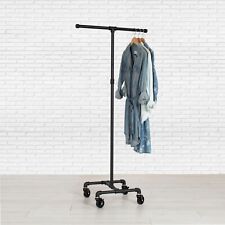 Industrial Pipe Rolling Clothing Rack 2 Way By William Roberts Vintage
