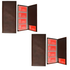 2 Business Card Holder 160 Removable Organizer Book Wallet Case Office Brown