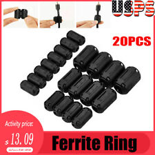 20pcs Ring Core Ferrite Bead Clamp Choke Coil Rfi Emi Noise Filter Cable Clip Us