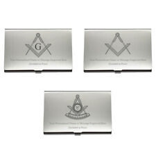 Personalised Masonic Steel Business Card Holder Mason Lodge Pick Design