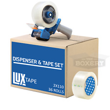 Tape Amp Dispenser Combo 36 Rolls Clear 2x110yds Packing Tape With 2 Dispenser