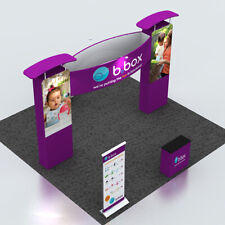 20ft Portable Custom Trade Show Display Booth Pop Up Stand With Counter Lights
