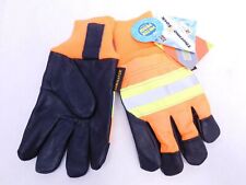 Mcr Safety 34411s Leather Drivers Gloves Luminator Hi Vis Insulated Orange Hr