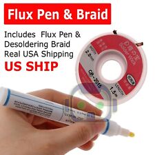 Flux Pen Amp 2mm Desoldering Braid Wick Solder Remover No Residue Rosin Flux 5 Ft