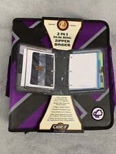 Case It 2 In 1 Dual 15 Ring Zipper Binder Handle Strap Organize Purple Blk