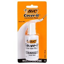 Bic Cover It Wite White Out Correction Fluid 07oz