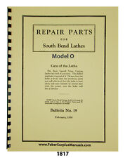 South Bend Model O Lathes Repair Parts Manual 1817