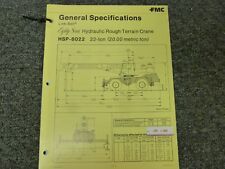 Link Belt Hsp 8022 Rough Terrain Crane Specifications Lifting Capacities Manual