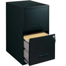 Space Solutions 18 Deep 2 Drawer Metal File Cabinet Black Black Letter