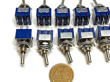 10x Toggle Switches 3 Position Mini Mts 203 6 Pin Dpdt On Off On 6a Latching B24