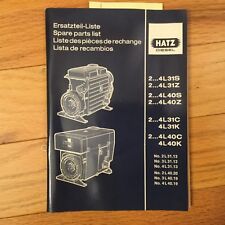 Hatz 234 Cylinder 4l31szck 4l40szck Parts Catalog Manual List Book Guide