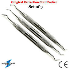 Set Of 3 Gingival Cord Packer Retraction Dental Atraumatic Dental Instruments