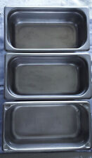 Steam Table Pans 13 X 4 Deep Heavy Duty Stainless Crestware 2134 Lot Of 3 Each