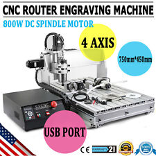 4 Axis Mach3 6040z Cnc Router Engraver Drill Milling Machine Wood Art 15kw Vdf