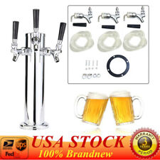 3 Tap Triple Faucet Stainless Steel Draft Beer Tower Homebrew Bar For Kegerator