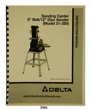 Delta 6 Belt 12 Disc Sander 31 280 31 278 Instruction Amp Parts Manual 2066