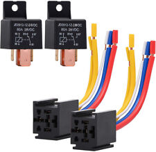 2 Pcs Automotive Car Relay Amp Socket Dc 24v 80a 5pin Spdt Onoff Switch Control