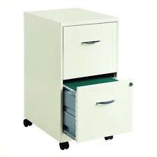 Space Solutions 18 2 Drawer Mobile Smart Vertical File Cabinet Pearl White