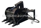 New Stump Grapple Bucket Skid Steer Loader Tractor Attachment Log Tree Pipe Rock