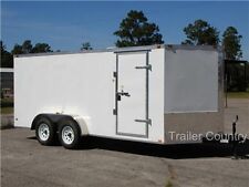 New 7x14 7 X 14 V Nose Enclosed Cargo Trailer With Ramp