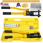 12 Ton Hydraulic Wire Crimper Crimping Tool Battery Cable Lug Terminal 12 Dies