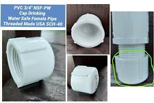 1 Pvc 34 Nsf Pw Cap Drinking Water Safe Female Pipe Threaded Made Usa Sch 40