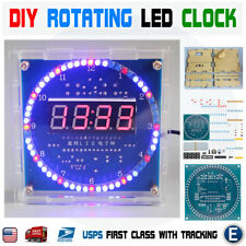 Diy Rotating Digital Led Display Module Alarm Electronic Clock Kit Enclosure